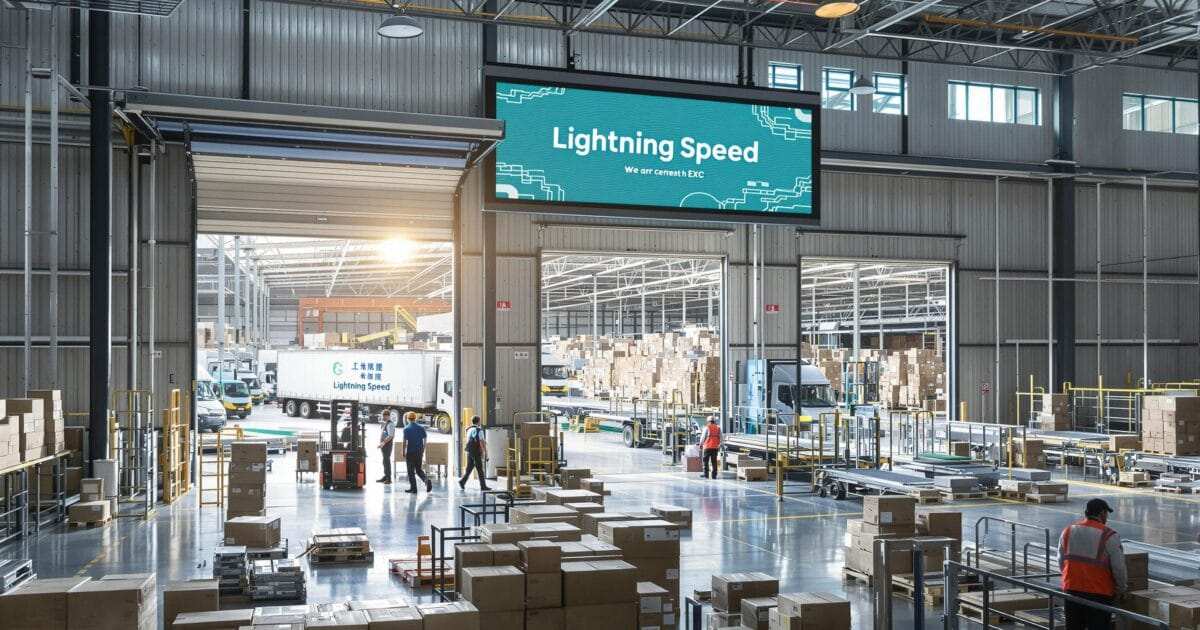 Cargo being shipped from China using express, air, and sea freight options—emphasizing speed and transit time